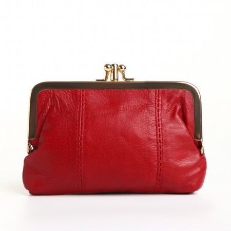 Cosmetic bag on the farmar, 2 departments, red color-1
