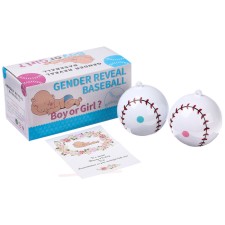 A ball for a gender party, a set of 2 pcs., With pink and blue paint