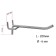 A single hook for a metal perforated panel, step 25 mm, d = 6 mm, l = 200 mm, chromium color