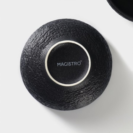 Набор салатников фарфоровых Magistro Lofty, 2 предмета: 300 мл, d=12 см, цвет черный-4