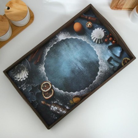 Wooden tray for breakfast "Provence. Cinnamon", 43 × 27.5 × 7 cm, brown-1