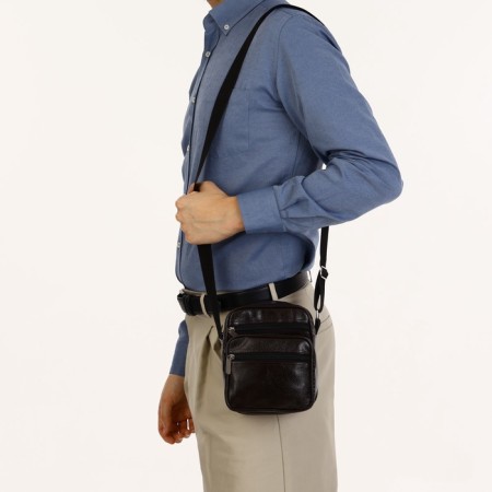 Male bag, 18*9.5*15.5 cm, lightning departure, 3 n/pocket, reg. Min, brown-5