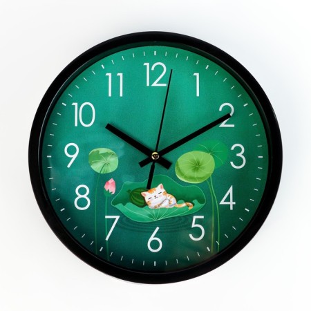 Wall clock "cat on a jug", D-20 cm, smooth move