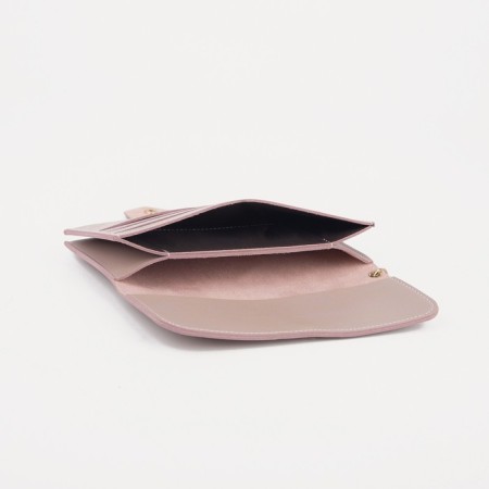 Women's wallet on the button, pink color-2