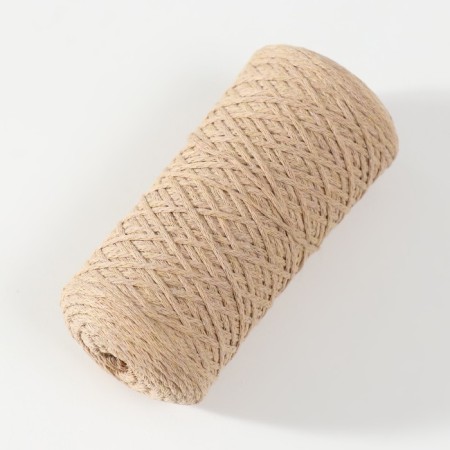 Knitting cord without core 70% cotton, 30% polyester 1mm 200m/65 ± 10g (38-light-bezhev)-1