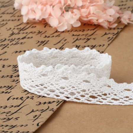 Knitted lace, 25 mm × 15 ± 1 m, white color-2