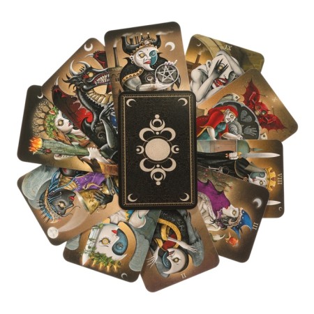 Mini-cards of the Tarot "Mad Moon", for beginners, 78 cards, 5.8 x 8.9 cm, instructions QR code-2