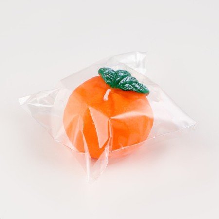 Decorative candle "Mandarin with a leaf", 6x6x5 cm-4