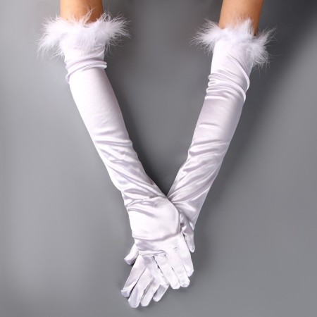 Carnival accessories with feathers, white color-2