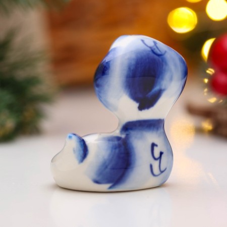 New Year. Souvenir "Snake Lalya" 6 × 5.5cm, Gzhel-2