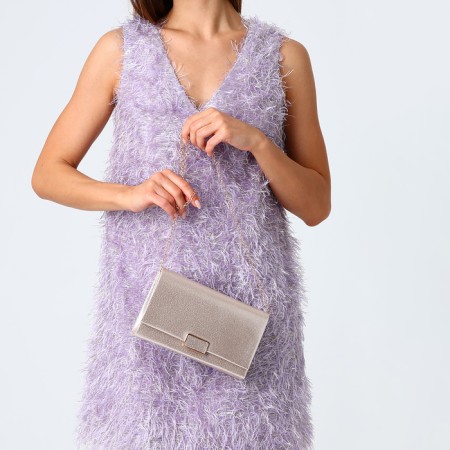 Female bag on a magnet, beige color-5
