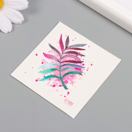 Tattoo on the body color "watercolor. Branch" 6x6 cm-4