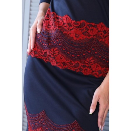 Women's dress, size 44, blue, red color-4