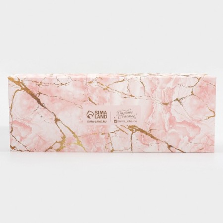 Confectionery packaging, cupcake box with PVC lid, “pink marble”, 30 x 8 x 11 cm-3