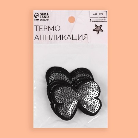Thermal appliance "bow", with sequins, 5.2 × 4 cm, silver color-3