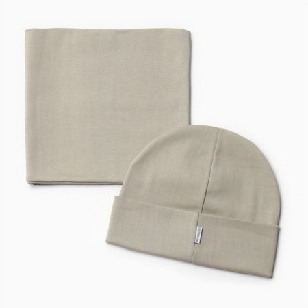 Kit (hat, snood) for a girl, olive color, size 50-52-2