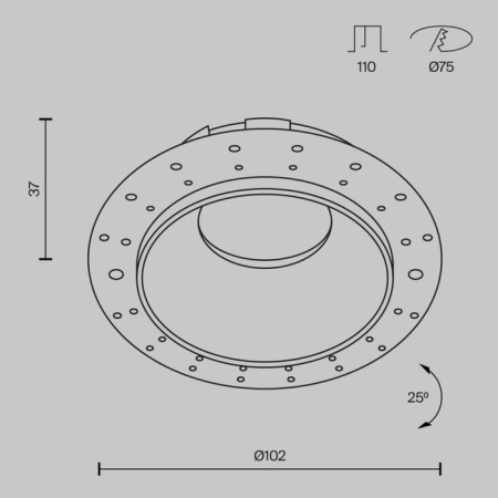 The built-in lamp Technical DL051-U-2W, 1x10W, 10.2x10.2x3.7 cm, GU10, white color-7