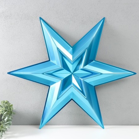 Figure "Star in the Star" Big Blue Metallic, Half, 69.5x60.3 cm-2