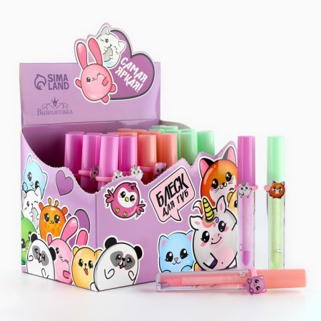 Children's lip gloss "Milot" with a ringle, 8 ml, mix-1