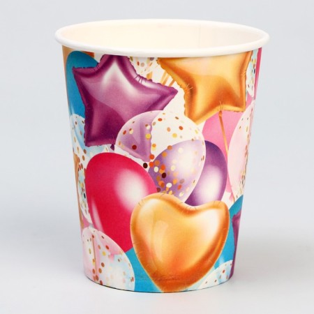 A single -time paper glass "balls", 250 ml, set 6 pcs-1