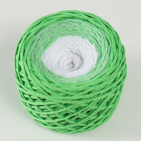 Cotton cord 3 mm 220m/240 ± 5 g gradient "Summer" (lime/white)