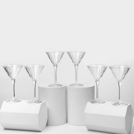 Set of glasses for martini RCR Timeless, 210 ml, crystal glass, 6 pcs