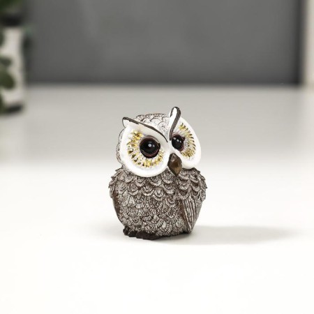 Souvenir Polystone "Owl with golden eyes" MIX 5.5x4.5x3 cm-3