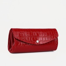 Women's wallet on the button, red color
