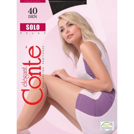 Female Kaprona tights, Conte Elegant Solo 40 den, black color (nero), size 3