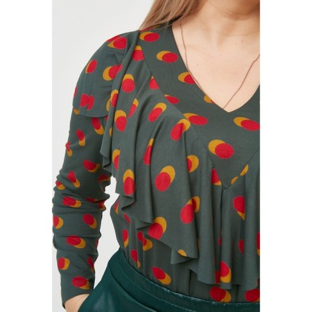 Women's tunic, size 56, green color-4