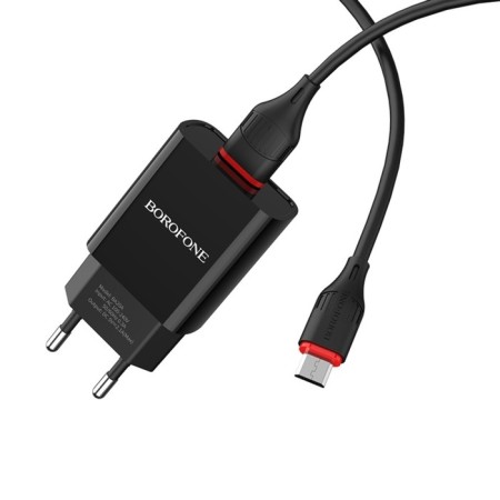 Network charger Borofone BA20A, 1 USB, 2.1 a, black-6
