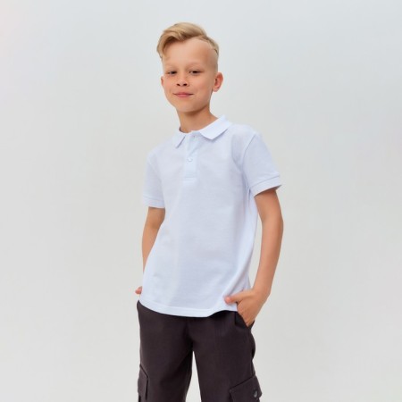 T -shirt Children's Polo Minaku: Basic Line Color White, Height 152-7