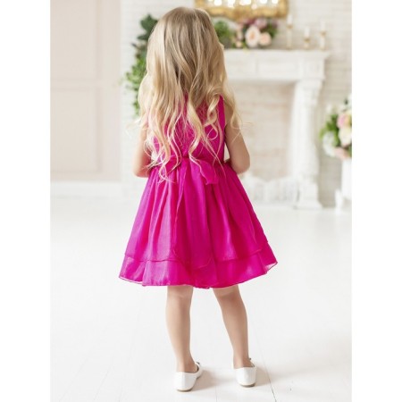 Bella dress, height 98 cm, bright pink color-3