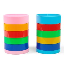 Supply for writing accessories with retractable departments, 9 x 9 x 13 cm, mix