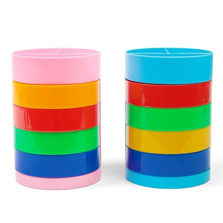 Supply for writing accessories with retractable departments, 9 x 9 x 13 cm, mix