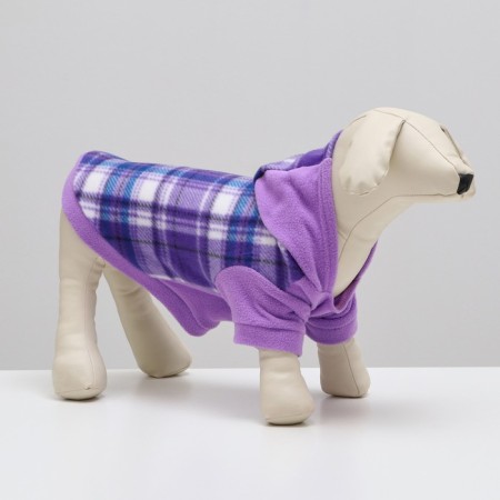Sweatshirt with a hood for dogs, size M, lilac cell (DS 25, Osh 36, Osh 42 cm)