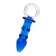 Sexus Glass anal plug, glass, blue color, 16 cm, d = 3.5 cm