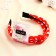 Hair cap "Amata" Large peas, 3 cm, red-white
