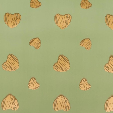Matte film "Golden Hearts", lime, 58 x 58 cm-2