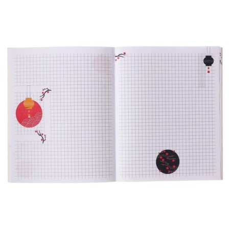 Notebook of 48 sheets in the cage "Anime. Boy and sky", covered cardboard, matte lamination, selective UV-polish, internal block design, offset-7