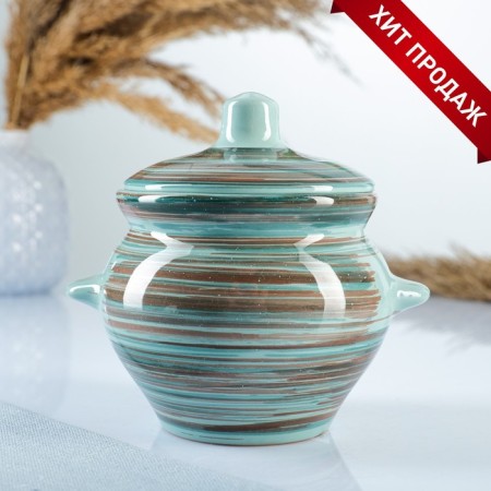 Ceramic pot for baking No. 5 with handles, 0.5l / 10x10.5cm, Scandinavia