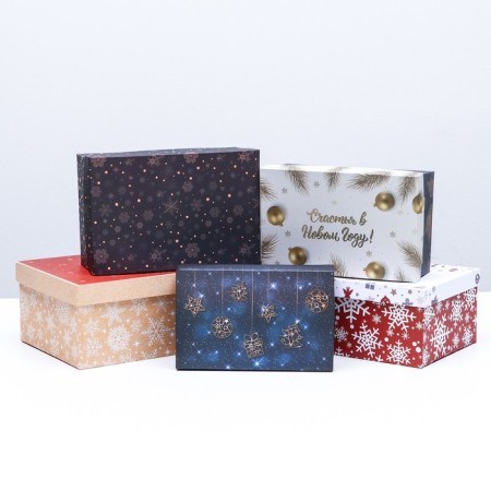 A set of boxes 10 in 1 "snowflakes", 32.5 x 20 x 12.5 - 12 x 7 x 4 cm-2