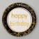 Paper plate "Happy Birthday", in a set of 6 pieces, black color