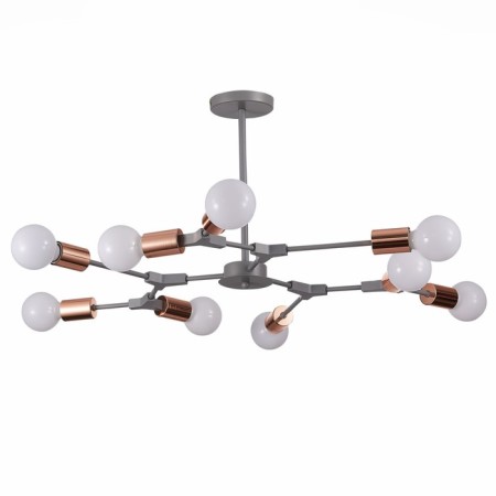 Ceiling EVOLUCE lamp. Sle106403-09. Palare. 9x60 watts, E27, 89x89x35.5 cm, gray color, pink gold-5
