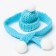 Knitted hat and scarf for toys, blue color
