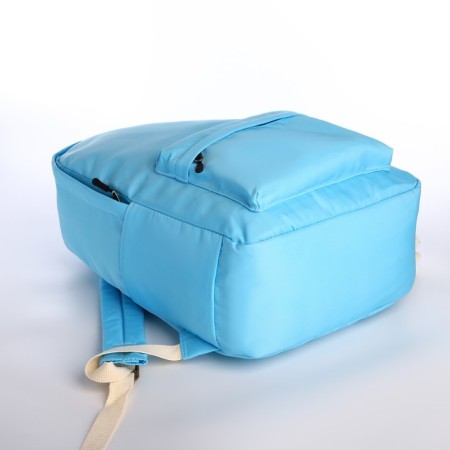 Young backpack from textiles on lightning, 2 pockets, blue color-4