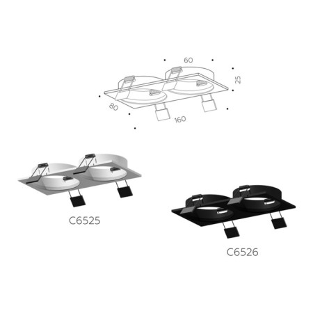Building lamp built -in Ambrella Diy System Elements C6525 for nozzles D60 mm, GU5.3, color white sand-1