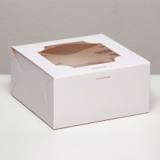 Box for 4 cakes, white, 16 x 16 x 8