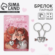 Брелок для ключей парный, неразлучники «Дружба навеки» 9 х 13 см