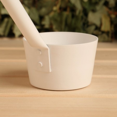 Aluminum bucket 0.2 l, length 47 cm, white-3